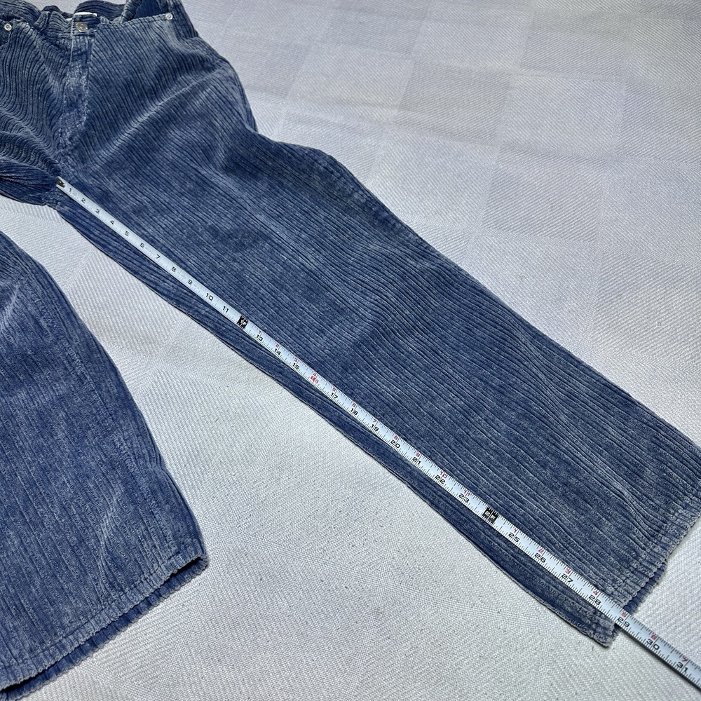BDG High Rise Baggy Pants Womens 27 Blue Thick Corduroy Y2K Streetwear - Picture 13 of 14